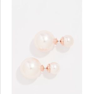 Shashi Rose pearl double back pearl stud earrings